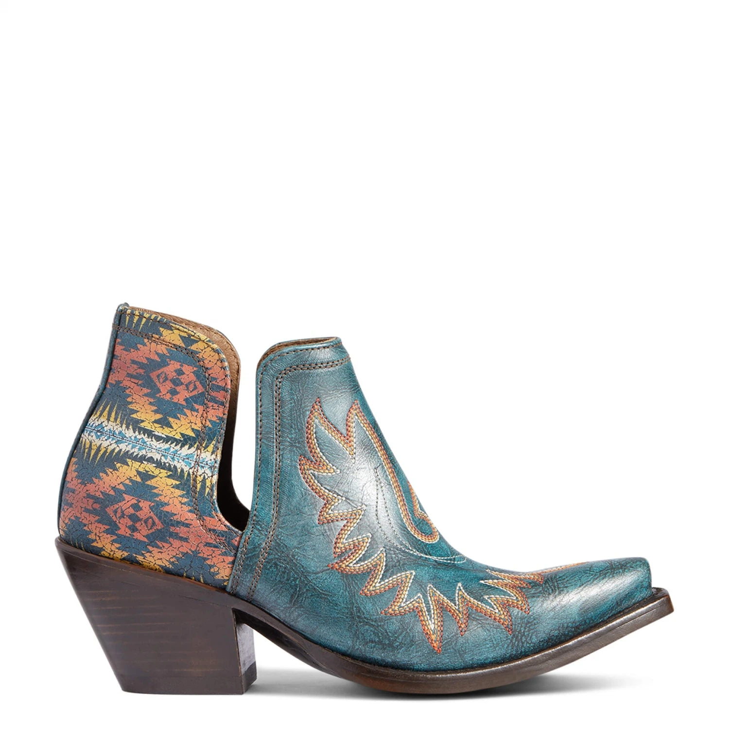 Ariat Ladies Pendleton Dixon Aged Turquoise Snip Toe Booties 10038474 - Image 4