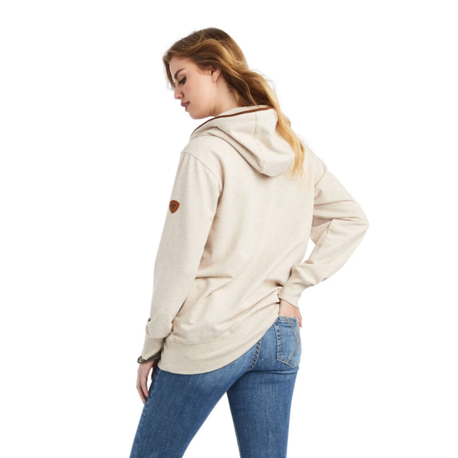 Ariat® Ladies R.E.A.L™ Oatmeal Heather Pullover Sweatshirt 10042239 - Image 2