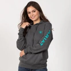 Ariat REAL Charcoal Logo Hoodie