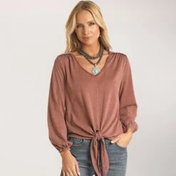 Panhandle Smooth Chocolate Tie Top