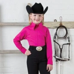 Girls' Pink Zip Front Competition Top