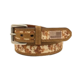 Ariat Men's Digital Camo USA Flag Medium Brown Belt A1035044