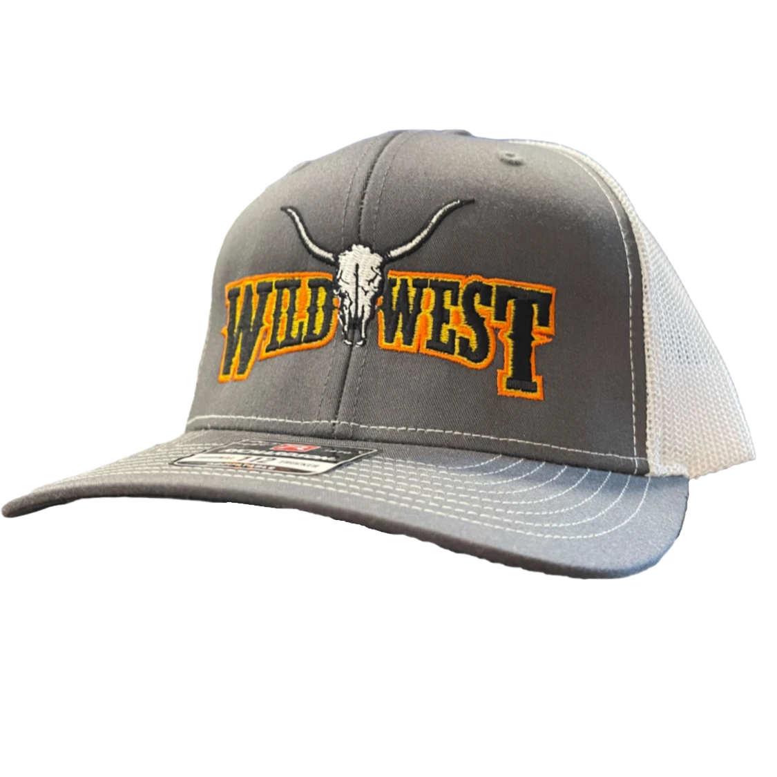 Wild West Logo Embroidered Charcoal Snapback Cap WW02-GRY