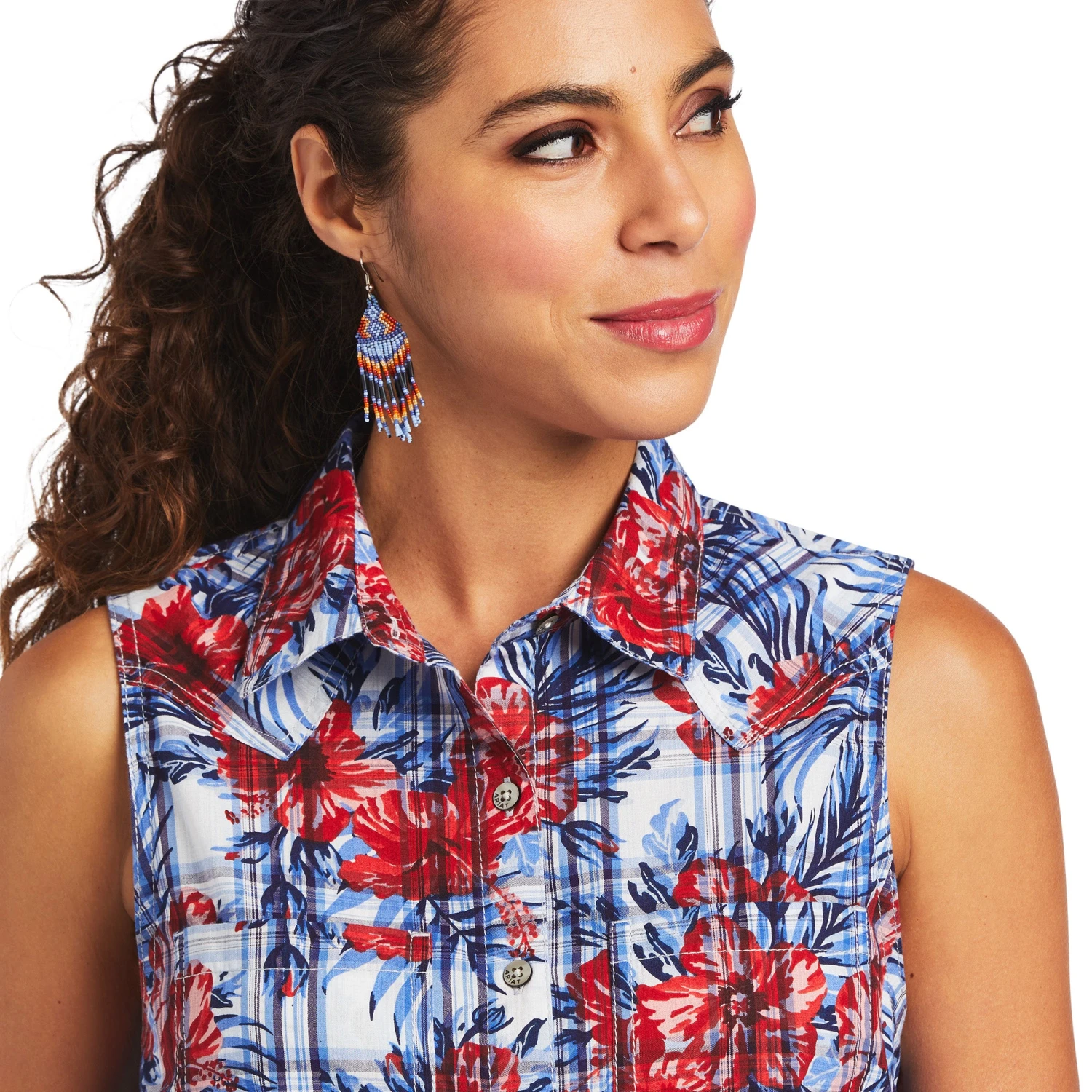 Ariat Ladies REAL Billie Jean Tropic Plaid Shirt 10040614 - Image 5