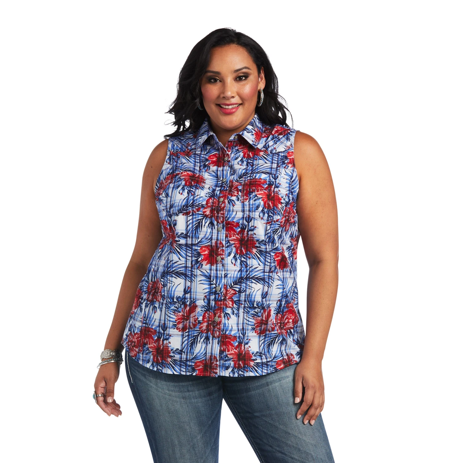 Ariat Ladies REAL Billie Jean Tropic Plaid Shirt 10040614 - Image 2